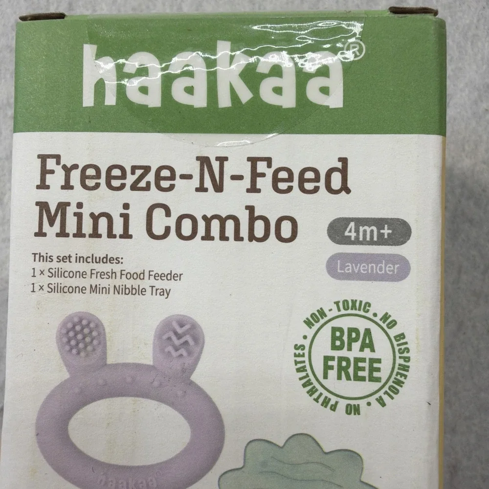 Haakaa Silicone Freeze-N-Feed Mini Combo BPA Free - Lavender 4 Months+ New